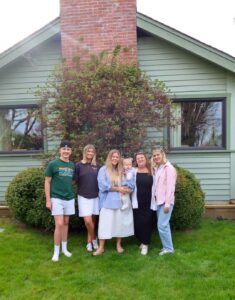Rhys with his sister and cousins